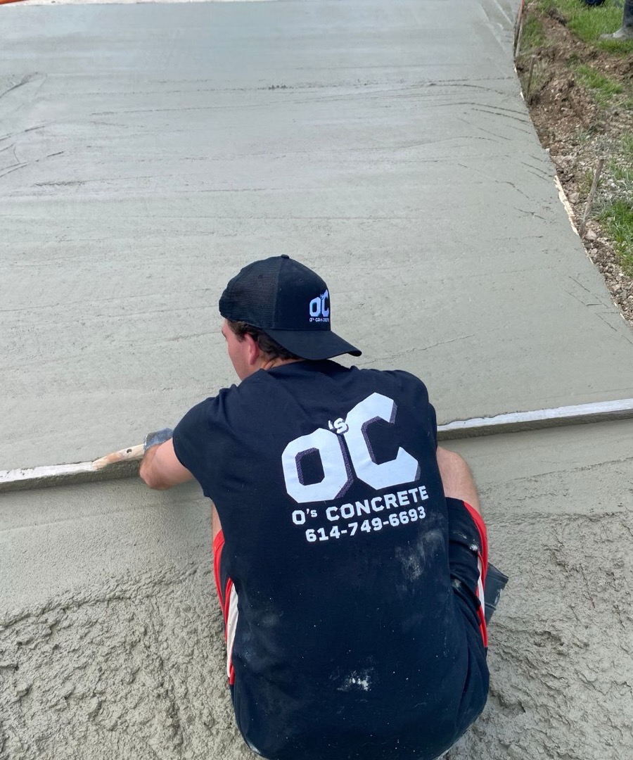Brenden O'Malley working on a concrete pour in Westerville, OH